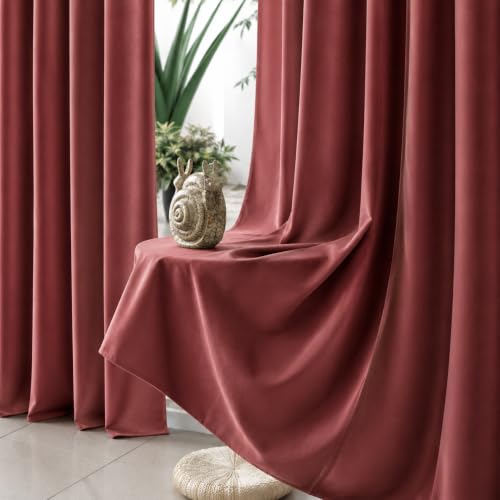 Image of THE LINEN COMPANY Solid Cotton Curtains 4 Feet for Window, Duck Canvas Short Curtains for Home, 4ft Set of 2, Maroon