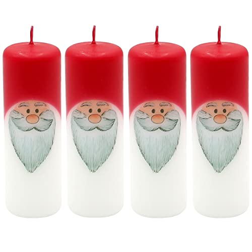 Dekohelden24 1 Packung mit 4 Adventskerzen in weiß - rot, als...