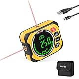 PREXISO 3-in-1 Digital Angle Gauge Magnetic with Laser Level, Rechargeable Digital Level, 0-90° & 0-180° Range, Angle Finder with Cross Line for Woodwork, Saw, Construction, Hanging Frames & Pictures