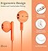 Kimwood Wired Earbuds with Microphone, Wired Earphones in-Ear Headphones HiFi Stereo, Powerful Bass and Crystal Clear Audio, Compatible with iPhone, Android, Computer Most with 3.5mm Jack(Orange)