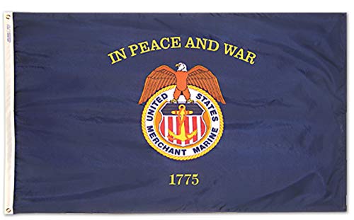 Annin Flagmakers Model 903 U.S. Merchant Marine Flag USA-Made to Official Specifications, Officially Licensed, 3 x 5 Feet