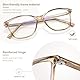 Madison Avenue Blaulichtfilter Brille Damen, TR90 Blaulichtbrille, Computerbrillen zum Spielen, Metallscharnier Brille Blaulichtfilter ohne Sehstärke(Kaffee Braun)