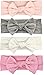 Babygiz Baby Girl Headbands-Infant,Toddler Cotton Handmade Hairbands with Bows Child Hair Accessories (Gray, White, Powder Pink, Pink, 4)