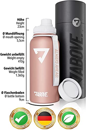 Thermoflasche ABOVE Edelstahl 1L mit 2 Verschlüssen