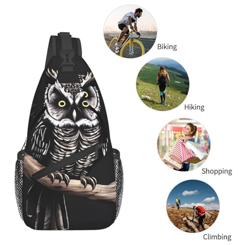 Bolso cruzado tipo sling para hombre y mujer negro miniatura 6