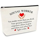 Social Worker Gift Makeup Bag Social Work Inspirational Gift Cosmetic Bag Volunteer Thank You Gif...