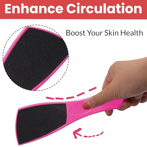Image of TEMPERIA (1pc) Foot Scrubber for Dead Skin - Double Sided Pedicure Kit for Women - Feet File Scrub Tools, Heel Scraper Filer & Leg Cleaner Brush - Easy to Use (Multicolour) (HF225)