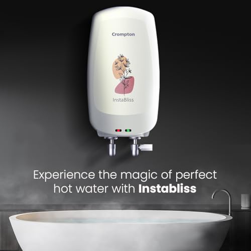 Image of Crompton InstaBliss|5L|3000-Watts Powerful Heating|Electric Instant Water Heater (Geyser) for home|High Grade SS Tank with Advanced 4 Level Safety|Rust-Proof|White|Wall Mounting