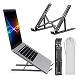 Laptop Stand Kamoon Portable Adjustable Tablet Computer Stand Aluminum Alloy Folding Laptop Stand Compatible MacBook Air Pro, HP More 10-15.6" Laptops & Tablet(Black)