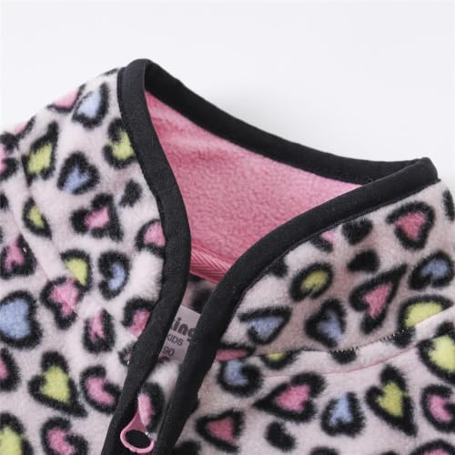 Image of LittleSpring Girls Boys Fleece Jacket Zip Up Lightweight Printing