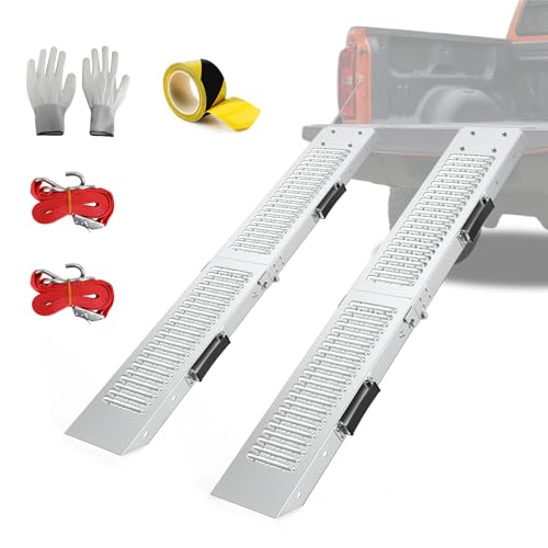 Evcitn Truck Ramps 75' 1500 LBS 2 Pack, Extra Heavy Duty Loading Ramps for Lawn Mower, Portabe Non Slip Motorcycle Ramps for Pickup Trucks, ATV, Dirt Bikes, UTV