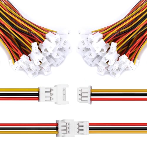 Jadeshay JST Stecker, 20 Paare JST Ph 1.25 mm JST Steckverbinder 3 polig Micro JST Stecker und Buchse mit 100 mm Langem Elektrokabel Jadeshay JST Stecker, 20 Paare JST Ph 1.25 mm JST Steckverbinder 3 polig Micro JST Stecker und Buchse mit 100 mm Langem Elektrokabel