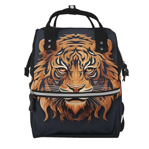 Sac à dos pour maman à motif tigre idéal pour les balades de grande capacité
