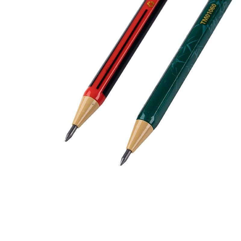 Image of Crackles Mechanical Pencil Set, 2.0 HB Graphite Leads Mechanical Pencils with inbuilt sharpener - Red & Green (10)