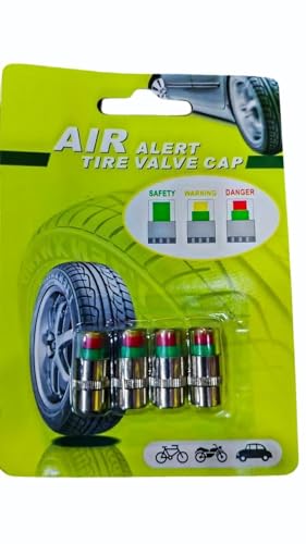 Image of Bike Tire Pressure Monitor Valve Stem Cap Tire Sensor Indicator 3 Color Air Alert Compatible with TVS NTORQ 125