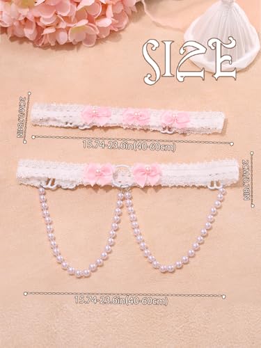 Campsis Wedding Garter for Bride, Pearl Garter Belt for Bridal2