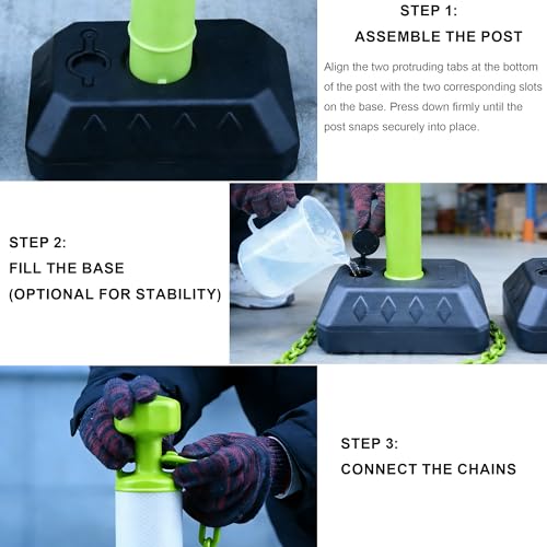 Image of OrangeStar 6 Pack Traffic Delineator Posts, 40 inch Crowd Control Stanchions