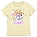 Lanky Box Confetti Clouds & Character Art Girl's 4-Pack Crew Neck Short Sleeve T-Shirt Set-Medium