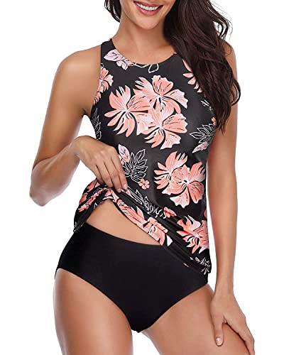 Image of Holipick Tankini Swimsuits for Women Two Piece High Neck Bathing Suit