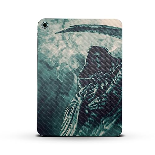 Image of MightySkins Carbon Fiber Skin Compatible with Apple iPad 10.9 inch 10th Gen (2022) Full Wrap Kit - Symbol of Death | Protective, Durable Textured Carbon Fiber Finish | Easy to Apply | Made in The USA