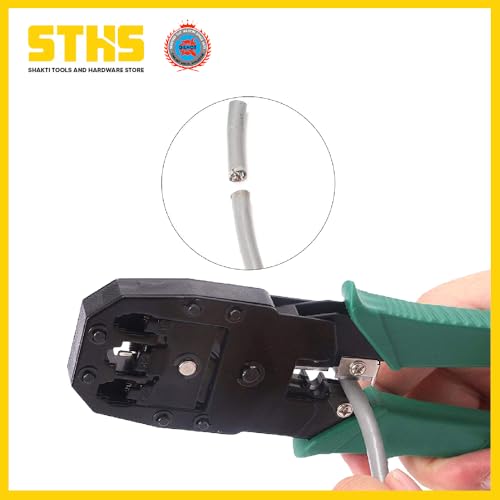 Image of RJ-45 Crimping Tool | 3-in-1 Network Cable Crimper, Cutter & Stripper | Ethernet LAN Connector Crimping Tool for RJ45, RJ11, RJ12 | Heavy Duty & Durable (Pack of 1)