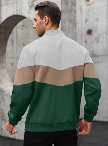 Image of HYPESTFIT Mens Lightweight Jacket Casual Bomber Jacket Color Block Varsity Coat