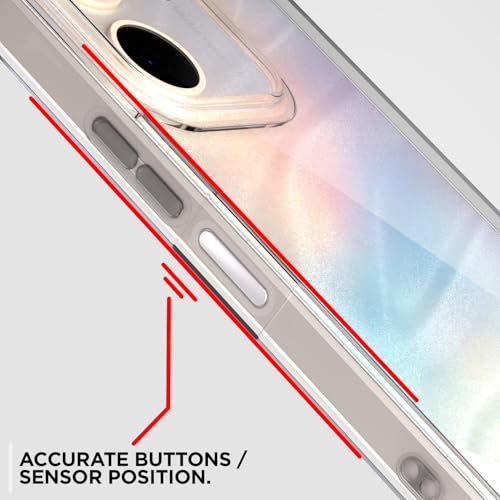Image of Pikkme Back Cover for Oppo A5x PC + TPU Clear Transparent Raised Edges Shockproof Protective Phone Bumper Case(Transparent)