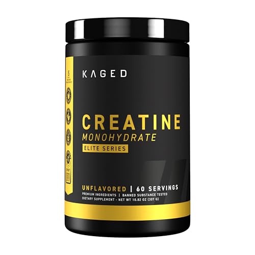 Image of Kaged Creatine Monohydrate Elite Powder | Unflavored | Muscle Building & Recovery | MAXCatalyst for High Absorption | Vegan, Gluten Free, Easily Digestible | Supplements for Men & Women | 60 Servings