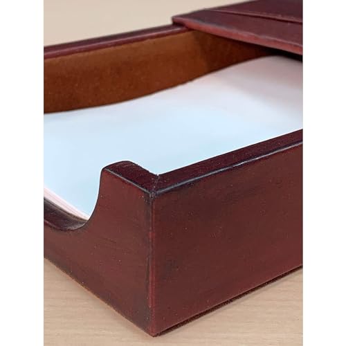 Porte-notes de luxe en cuir accessoire de bureau marron moka Dacasso