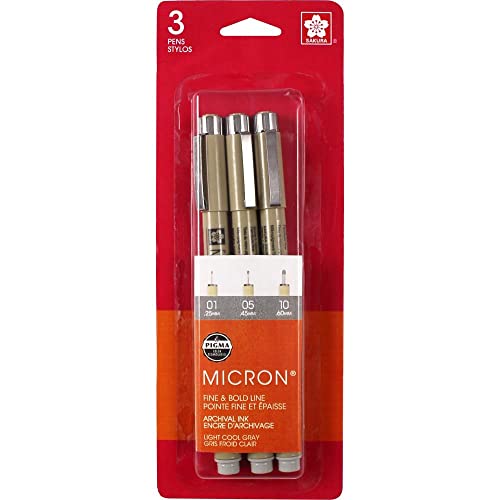 Sakura Pigma Micron Gris Clair feutres pointes fines pour ombrages parfaits