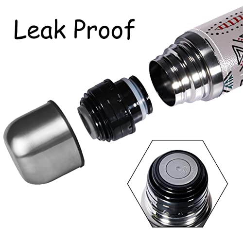 Stainless Steel Leather Vacuum Insulated Mug Abstract Texture Thermos Water Bottle For Hot And Cold Drinks Kids Adults 16 Oz #TOP1