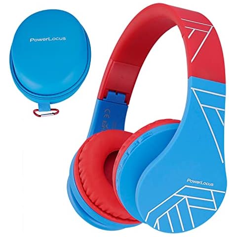 PowerLocus Bluetooth Headphones for Kids, Wireless Foldable Headphones Over Ear, Headphone with Microphone, 85DB Volume Limit, Wireless and Wired Headset with Micro SD, FM for Cellphones, Tablets, PC Cover