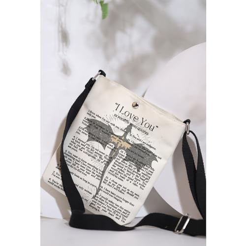 MAOFAED Literary Inspired Gift, Fantasy Dragon Crossbody Bag for Book Lover, Bookish Merchandise, Reader Gift, Librarian Gift4