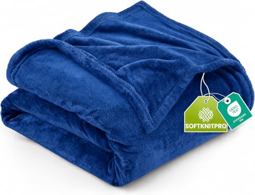 Image of Utopia Bedding Fleece Blanket Throw Size Navy 300GSM Luxury Anti-Static Fuzzy Soft Microfiber Blanket for Couch, Sofa and Bed (50x60 Inch)