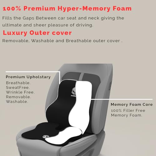 Image of MRRON Car Comfort Combo | Memory Foam Backrest & Wedge Seat Cushion Combo of 2 | Orthopedic Support for Back, Tailbone, Sciatica | Ergonomic Comfort for Car, Office| Posture Correction | Universal Fit