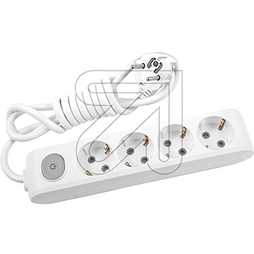 Panasonic - Regleta con soporte de pared (4 enchufes, 3 m, interruptor, blanco)