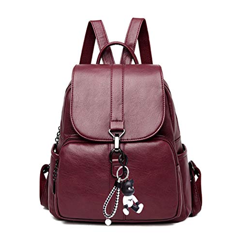 BUKESIYI Femme Sac a dos Sac a main Sac seau Petit Marque Faux Cuir Sac bandouliere Antivol CCFR78126 Rouge Vineux Cover