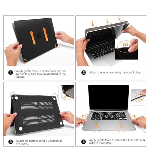 Image of MOCA Case Compatible with MacBook Air 15 inch M5 2026 2025-2023 Release M4 M3 M2 Model A3448 A3241 A3114 A2941 with Touch ID, Plastic Hard Shell Case&Keyboard Cover (Dark Green, Air 15 inch)