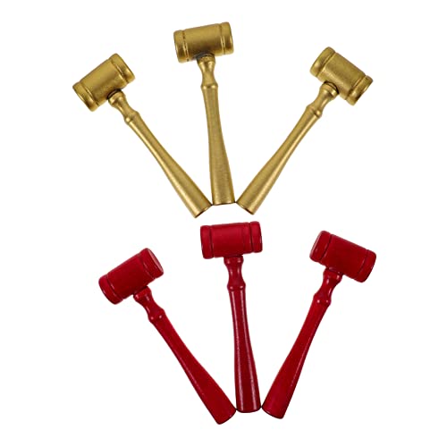 TOBBOMEY 6piezas Juguete De Juez De Madera para Gavel De Subasta para Roles De Cumpleaños y Accesorio De Tribunal