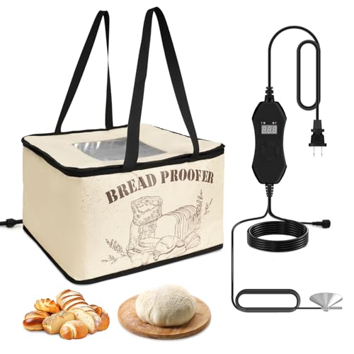 Hobychild Sourdough Bread Proofer Warming Box Foldable Bread Warming Mat Collapsible Proofing Box for Dough Yogurt Fermentation with Adjustable Temperature & Timer Controller