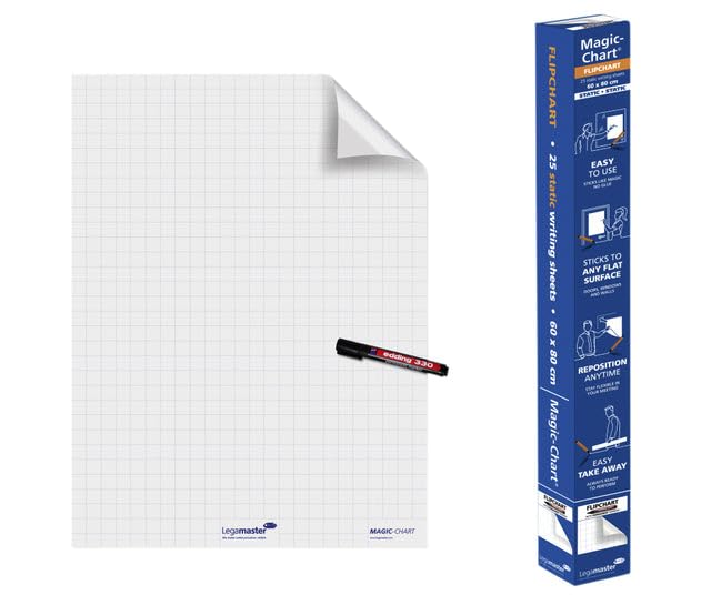 Magic-Chart Legamaster flipchart 60x80cm wit met ruit | 4 stuks