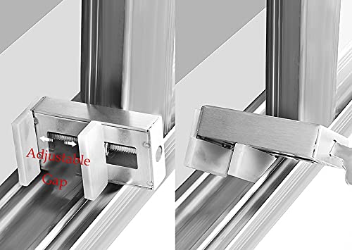 Verrou de fenêtre réglable, butée de porte, butée de rail de fenêtre, verrou de fenêtre en acier inoxydable avec clé, serrures de fenêtre coulissante, verrou de porte de sécurité universel
