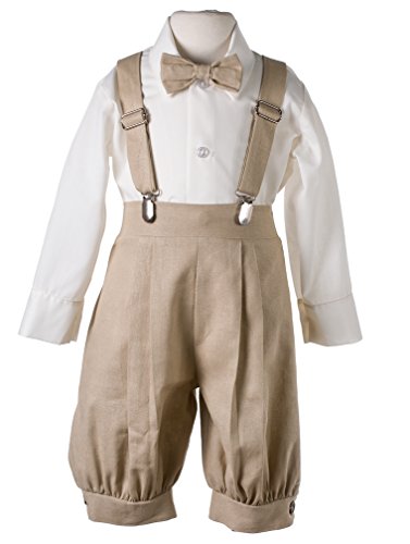 Tuxgear Boys Tan Linen Knickerbocker 5 Piece Set, Toddler 43