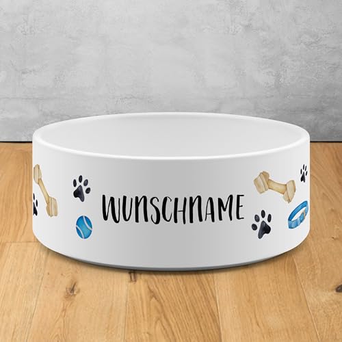PrintPlanet® - Futternapf mit Name oder Text personalisiert - Für Katzen und kleine Hunde - Napf Hundenapf Katzennapf selbst gestalten - Layout 04