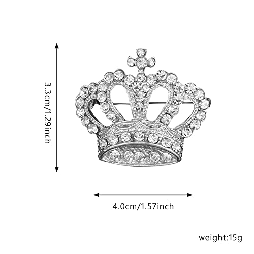 Image of Crystal Rhinestone Princess Queen Brooch Pin Tiara Crown Brooches for Women Tiara for Wedding Party /Banquet /Birthday
