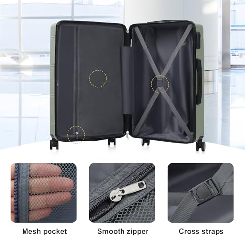 Image of 6 Pcs ABS Hardshell Luggage Set Spinner Wheel Suitcase Suitcase