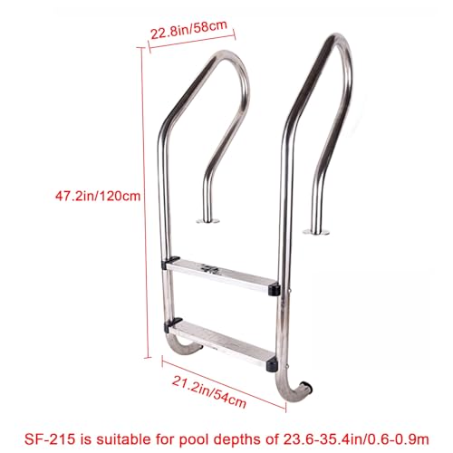 Escalera para piscina de acero inoxidable 3 peldaños 250 lb miniatura 3