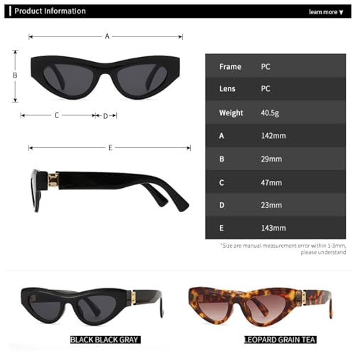 Lunettes de soleil œil de chat rétro classiques mixtes verres teintés UV - 6