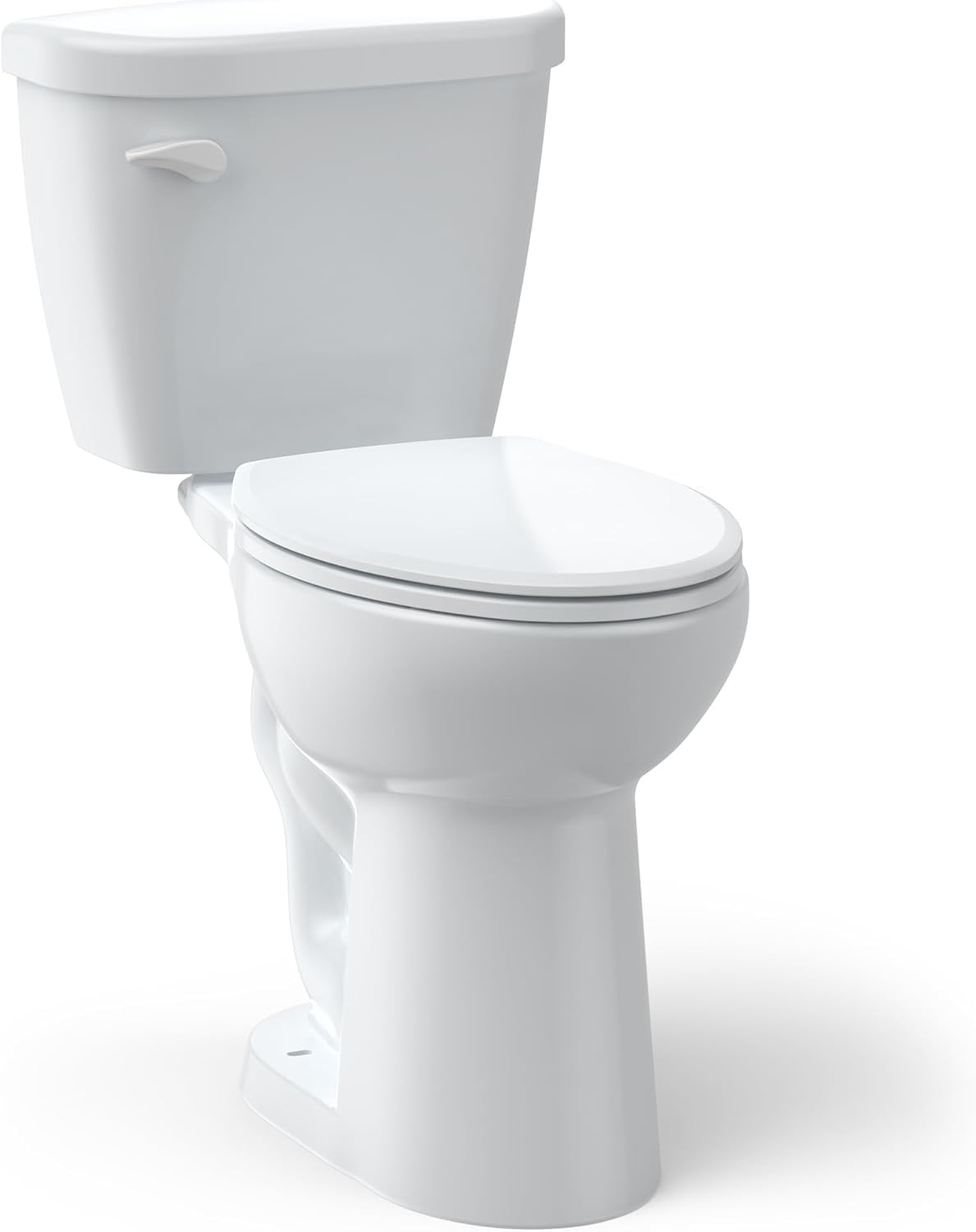 Two-Piece Toilets with Comfort Chair, Power Flush 1.28 GPF, Soft-Close Seat & ADA Comfort Height, Universal 12" Rough-In– Sleek White for Modern Bathrooms