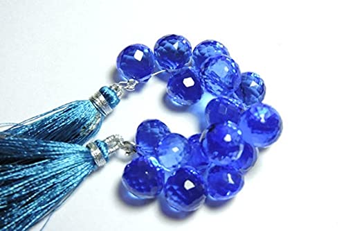 Quartz bleu tanzanite haute qualité, briolettes d'exception de 8-9.5 mm pour joailliers